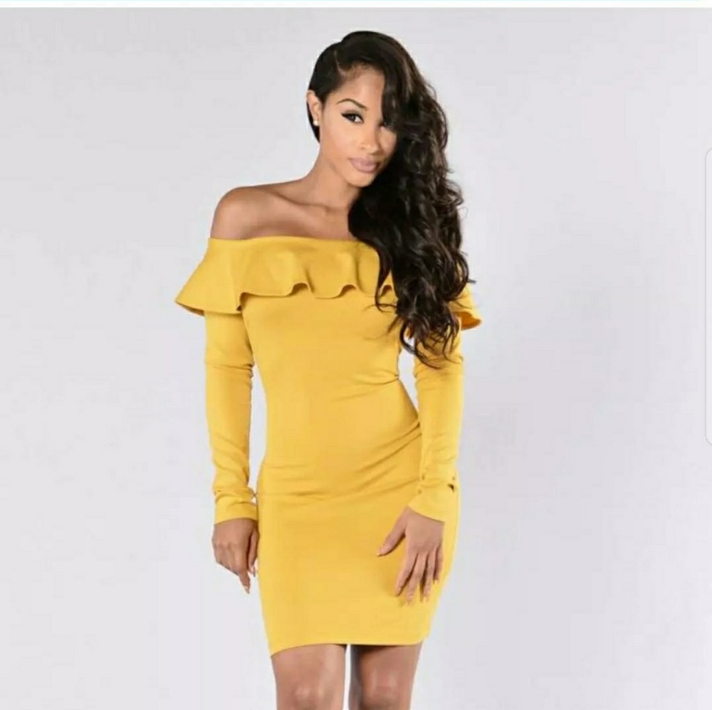Yellow mustard dress